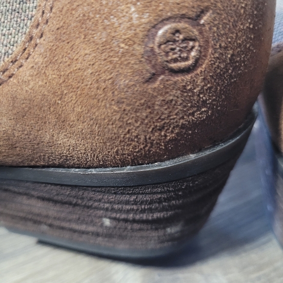 Born Womens Dallia Rust Tobacco Distressed Suede Ankle Bootie 10 Brown Slip On - Picture 7 of 9